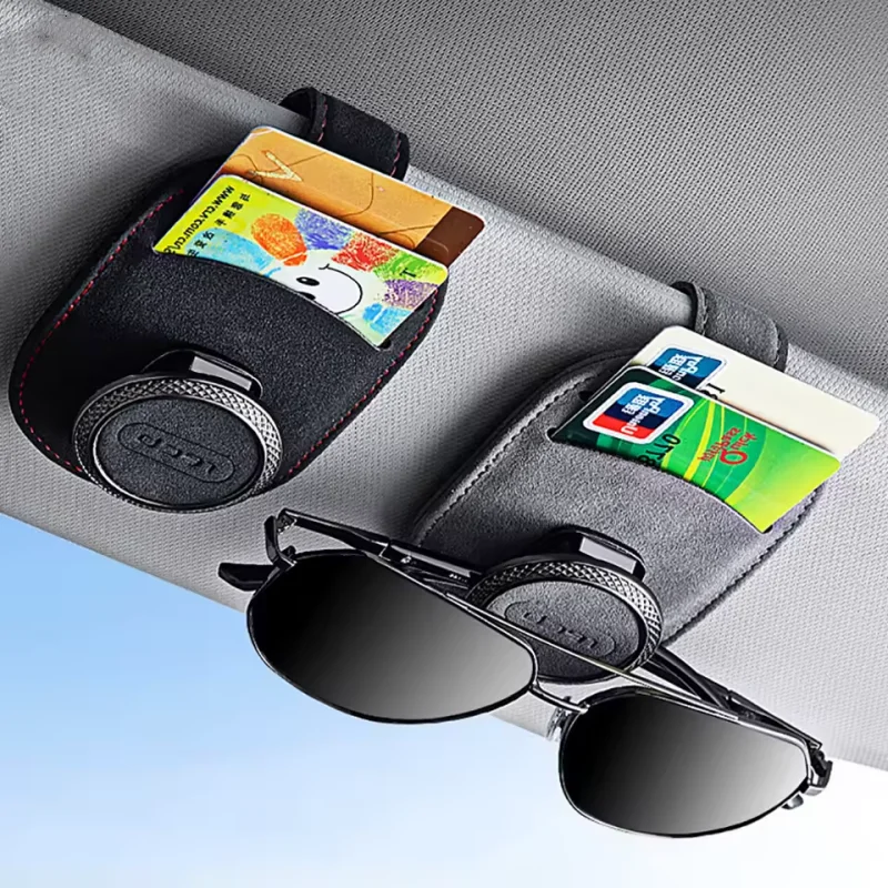 Car Eyeglass Storage Clip Universal Multi-functional Suede Leather Sun Visor Sunglasses Card Notes Storage Clip Car Accessories
