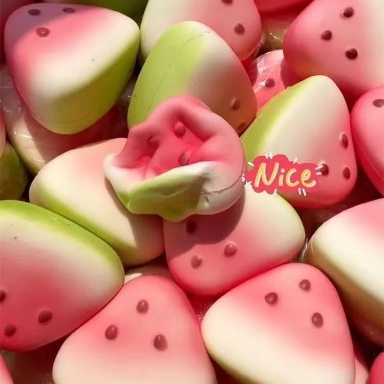 Watermelon Squishy Toys Slow Rising Ice Skin Handheld Stress Relief Anxiety Venting Fidget Toys Kids Adults Super Soft