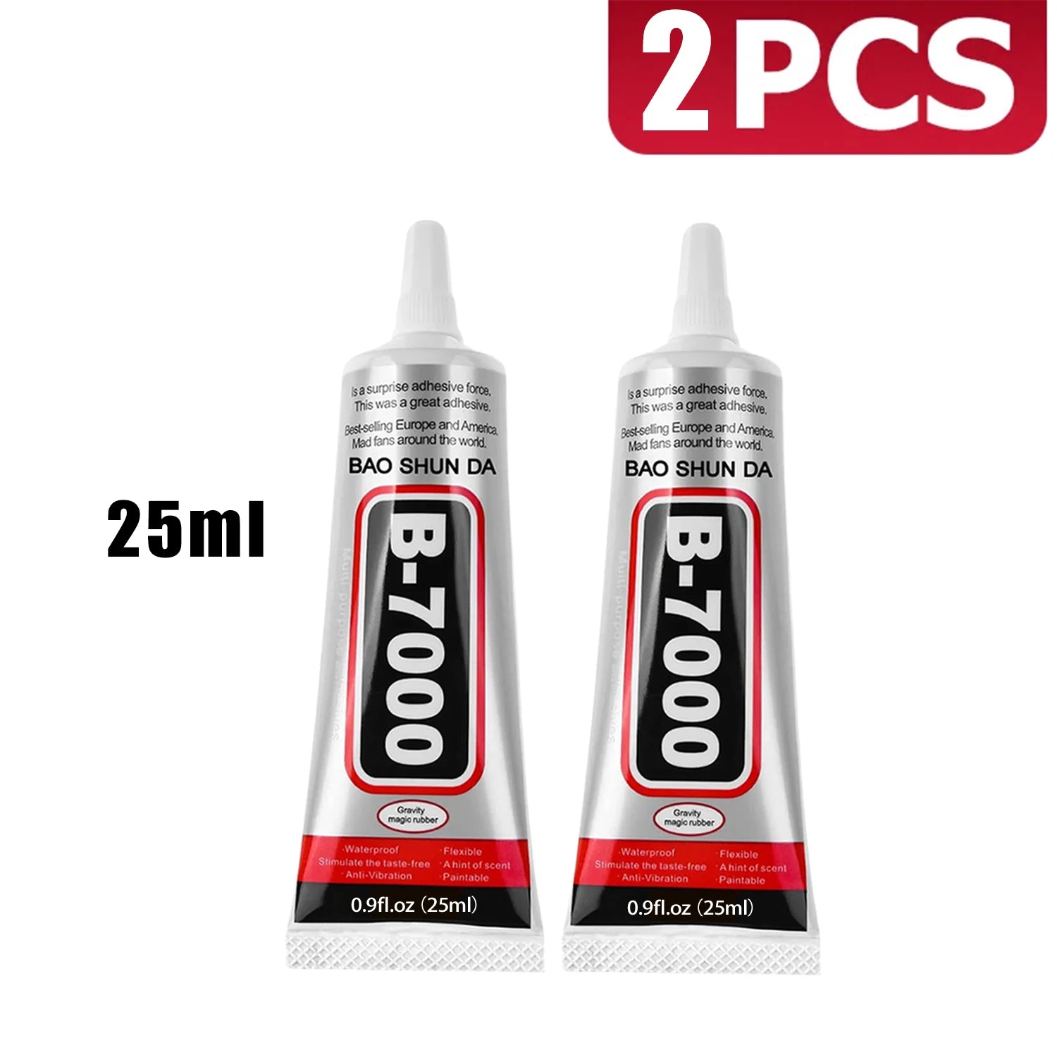 B7000 Multi-Purpose Industrial-Grade Clear Soft Adhesive for Rhinestone Jewelry, Phone Cases, and Glass Screens; Waterproof Adhesive (15g/25g/50g/110g)