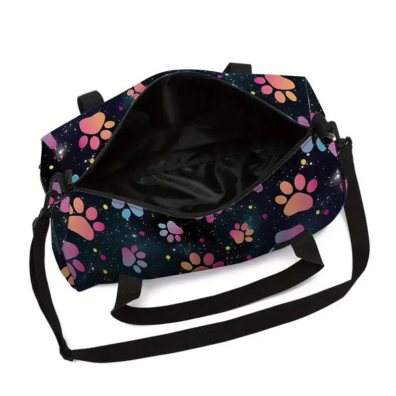 Paw Prints Large Capacity Luggage Bag for Boy and Girls Best Gifts 2D Cartoon Stravel Duffels Outdoor Fitness Bag for Children