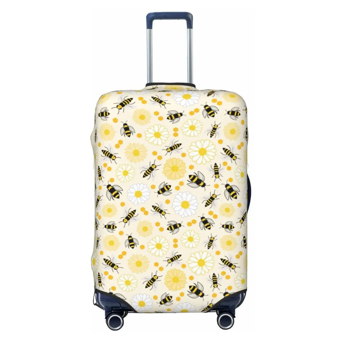 Honeycomb With Bees Suitcase Cover Elastic Cute Honey Bumblebee Luggage Protective Covers for 18-32 inch
