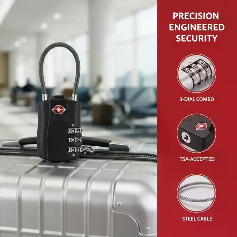 Travel TSA Customs Lock Password Changeable Lock 3 Digit Portable Zinc Alloy Suitcase Luggage Backpack