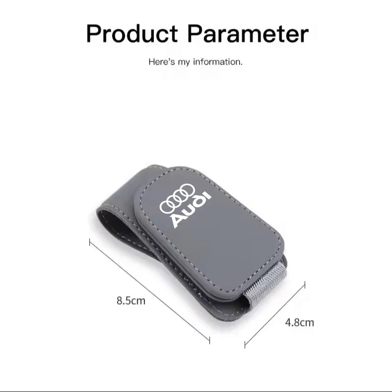 For Audi Sline A4 A3 A6 TT S4 S5 S6 A1 A2 A5 A7 A8 Q1 Q2 Q3 Q4 Q5 Q6 Q7  Car Leathers Glasses Clip Sun Visor Sunglasses Card Box