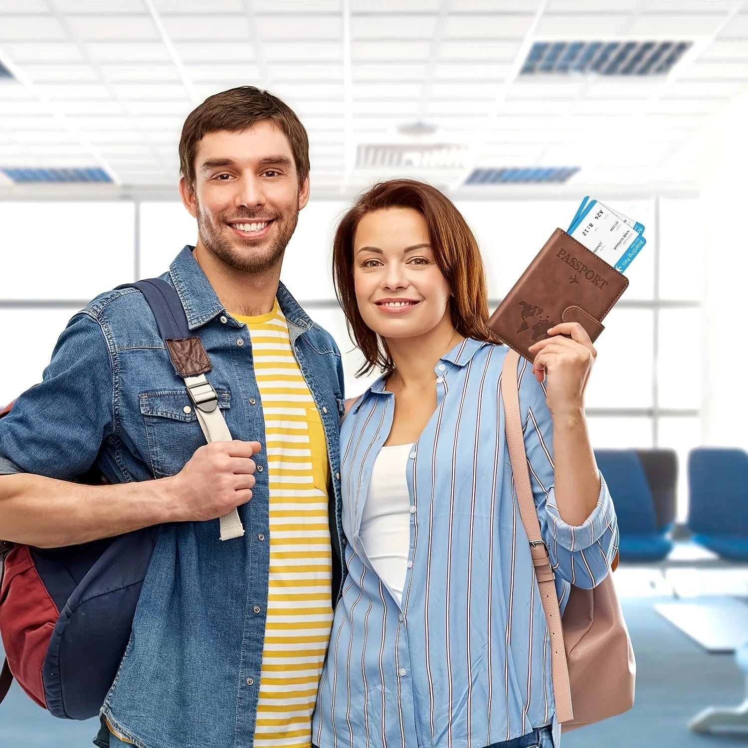 Passport Holder, Passport Cover with Credit Card Slot and Boarding Pass Slot Combo, Passport Wallet Case Book Travel Must Have,