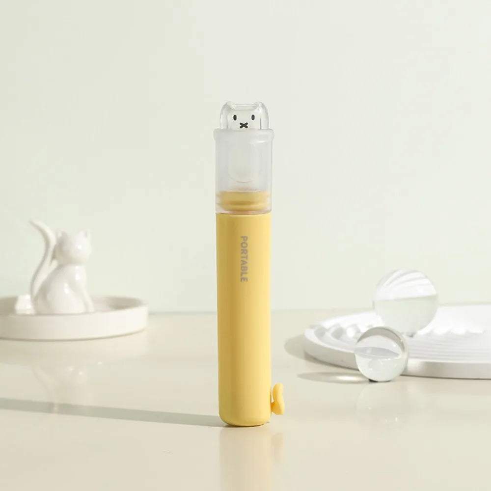 Cute 2-IN-1 Travel Toothbrush Portable Mini Toothpaste Dispenser Foldable Toothpaste Tube Storage Box for Outdoor Camping Travel
