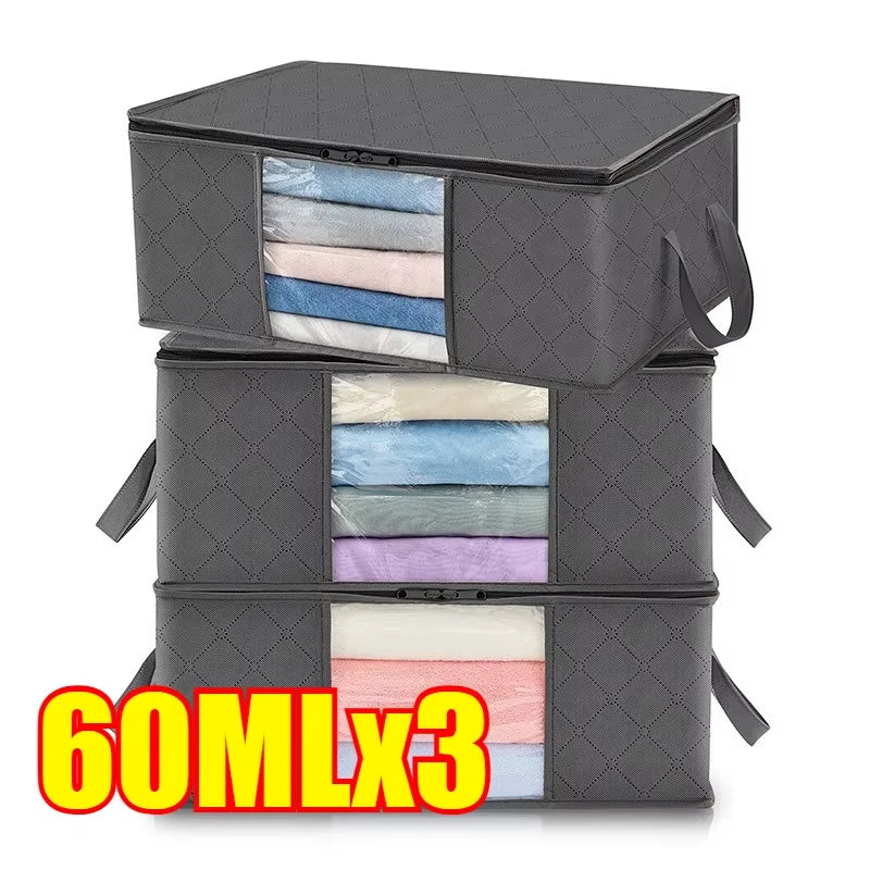 Large Foldable Storage Bag Clothes Travel Suitcases Organizer Reusable Shopping Bags Blanket Storage Bags Storage Containers