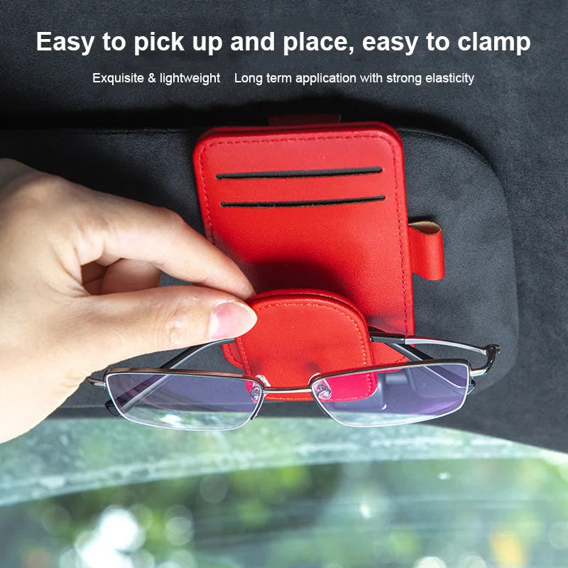 Car Mounted Multifunctional Glasses Clip Ticket Holder, Practical High-End Circular Eye Clip, Multifunctional Accessory