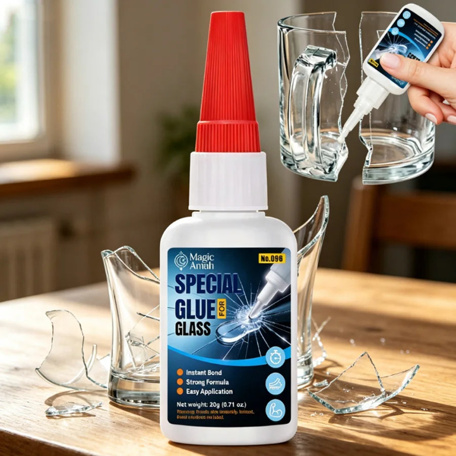 1-3Pcs CA Instant Glass Glue – Low Cost,Strong, Quick-Dry, Clear Waterproof Adhesive for Glass, Windows & Mirrors