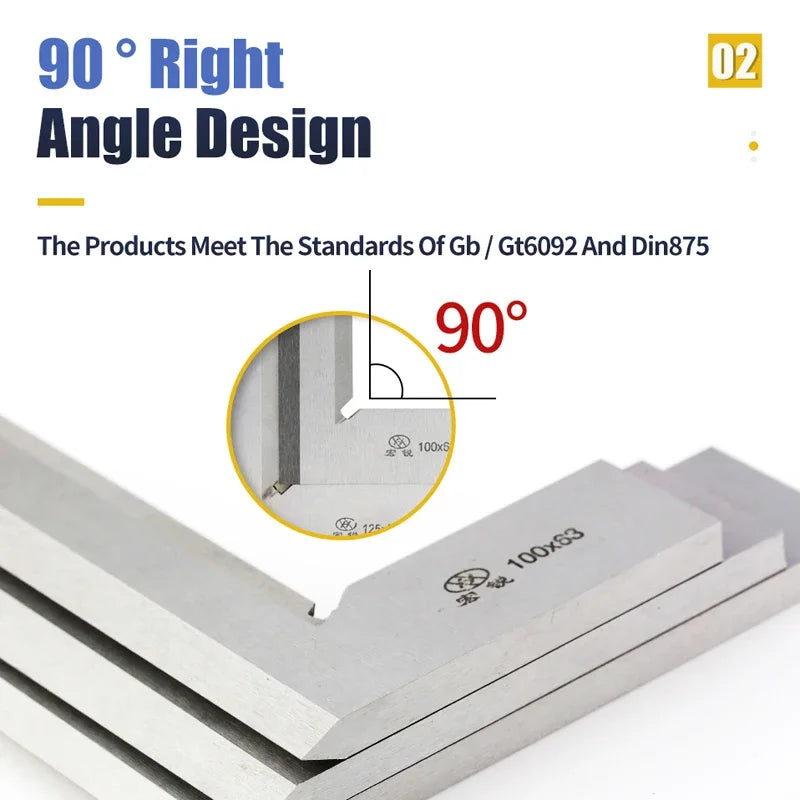 90 Degree Knife Edge Square Ruler Measuring Multi Angle Bladed Try Square Angle Ruler L-shaped Ruler Set Squads Gauge Tool