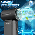 Portable Turbo Handheld Mini Fan Stepless Speed Regulation Rechargeable 5000mAh Large Capacity Battery Pocket Travel Outdoor Personal Cooling Fan For Camping Sports Trip Daily Commute Outdoor Activities