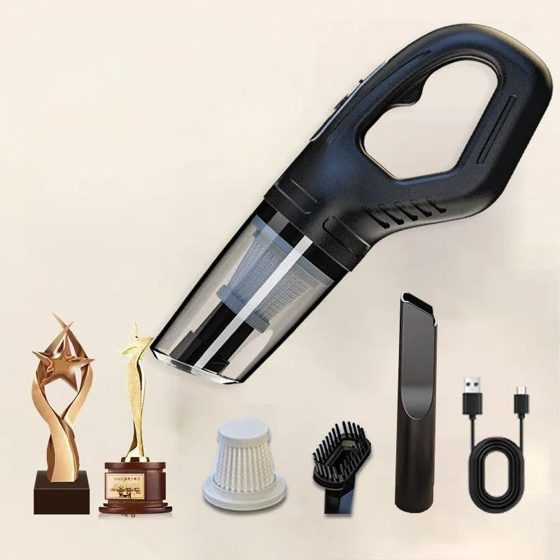 Strong Suction High Power Cordless Car Vacuum, Portable Handheld Vacuum Cleaner for Car & Home Use with Battery