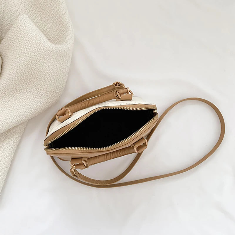 Fashionable French Shoulder Bag Casual Crossbody Bag Pu Shell Bag Women'S Handbag Adjustable Shoulder Strap