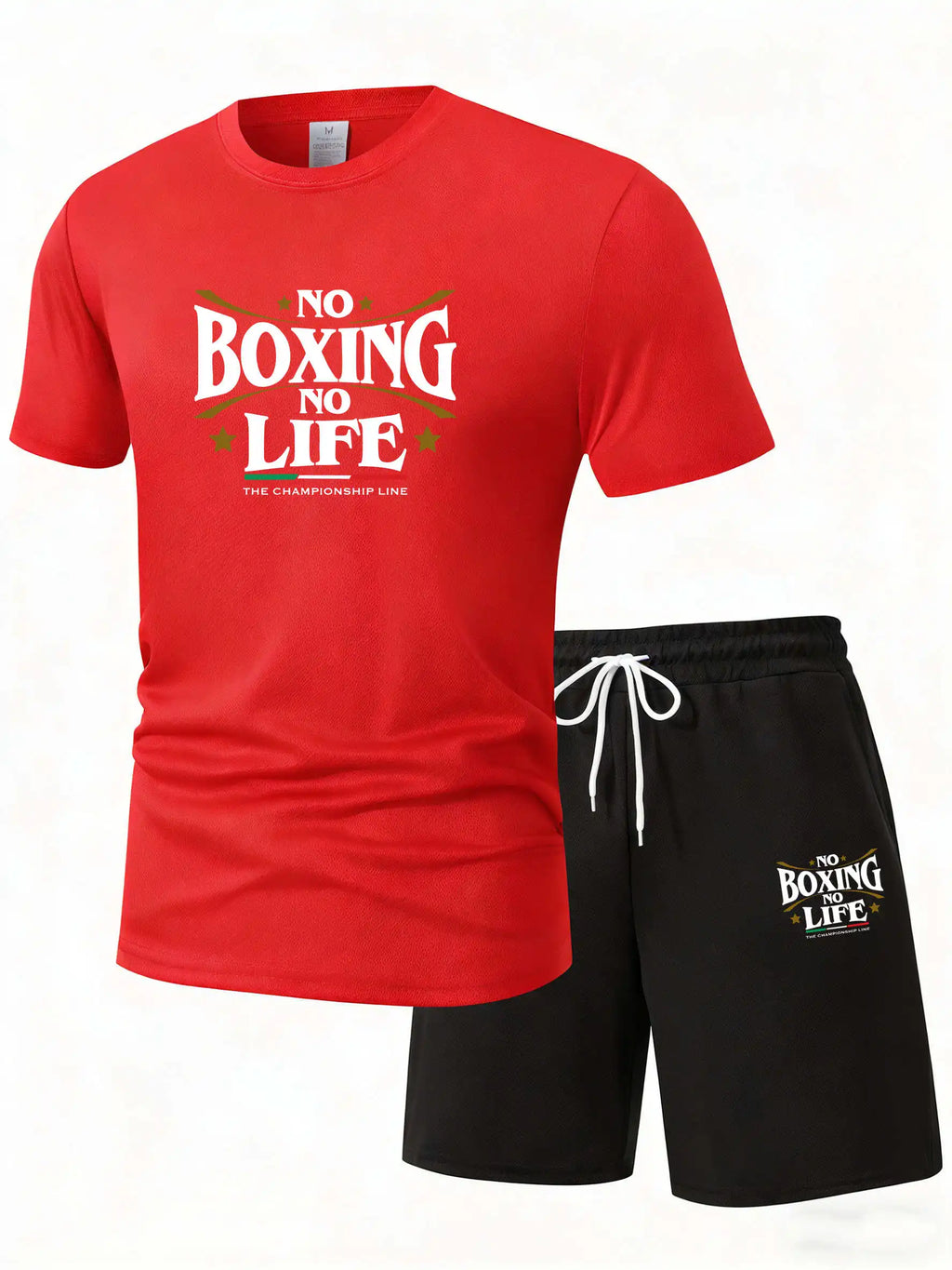 Summer Leisure Men'S 2-Piece Set No Boxing No Life Comfortable Breathable T-Shirt And Shorts Top Print T-Shirts Ensemble