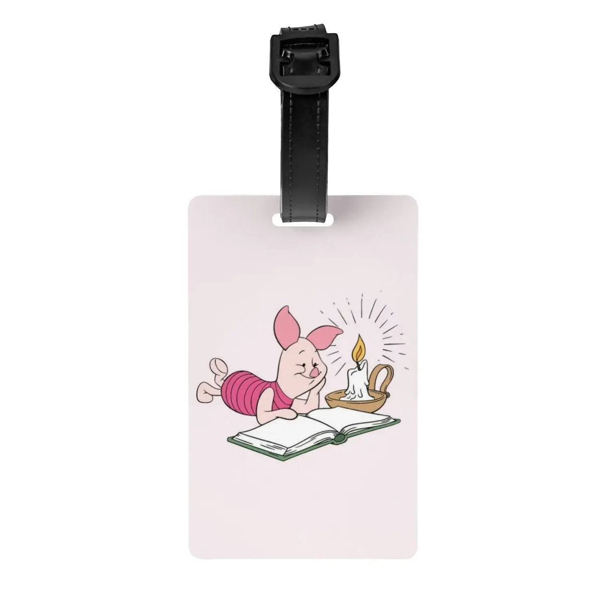 Custom Happy P-Piglets Anime Big Movie Luggage Tag With Name Card Privacy Cover ID Label for Travel Bag Suitcase