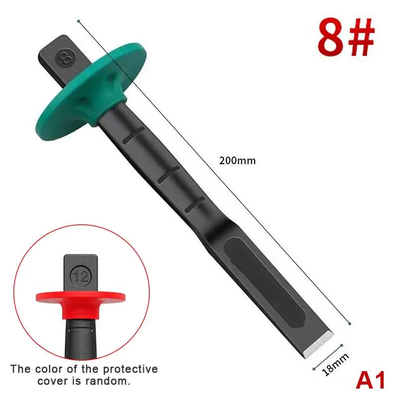 6/8/10/12in Industrial Grade Flat Chisel Chrome Vanadium Steel Forged Steel With Hand Guard Concrete Engraving Cut Tool