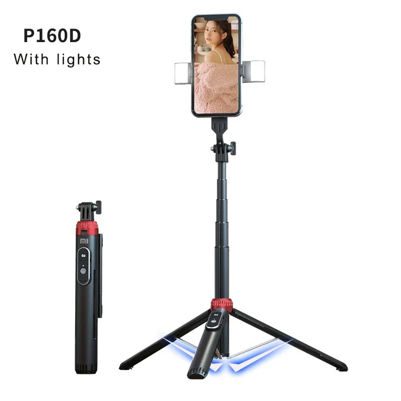 LISCN 160CM Phone Tripod & Selfie Stick Extendable Cell Phone Tripod Stand with Wireless Remote and Phone Holder