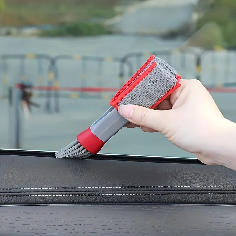 Car Air Conditioner & Dashboard Brush Soft Bristle Double Head Cleaning Supplies for Car Vents & Gaps