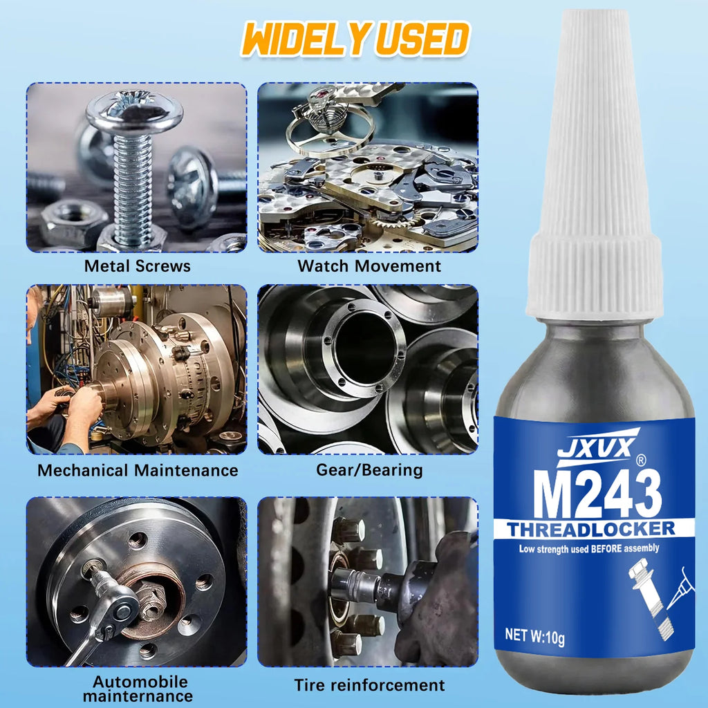 Blue Threadlocker 243 Nut and Bolt Fixer,Threadlocker Airtight Sealing Fixer Fasteners Anaerobic Glue for Metal,Screw Adhesive,A