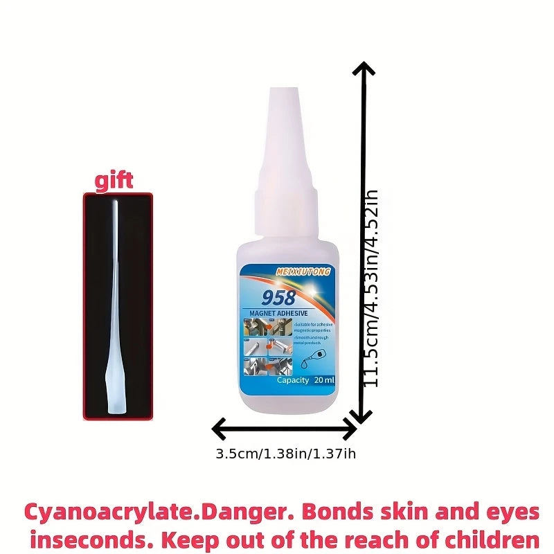 1pc/2pcs Magnetic Glue 20G, a Special Adhesive for Magnets, Fast-Curing Glue Suitable for Bonding Plastic, Metal, Wood,PVC,Nylon