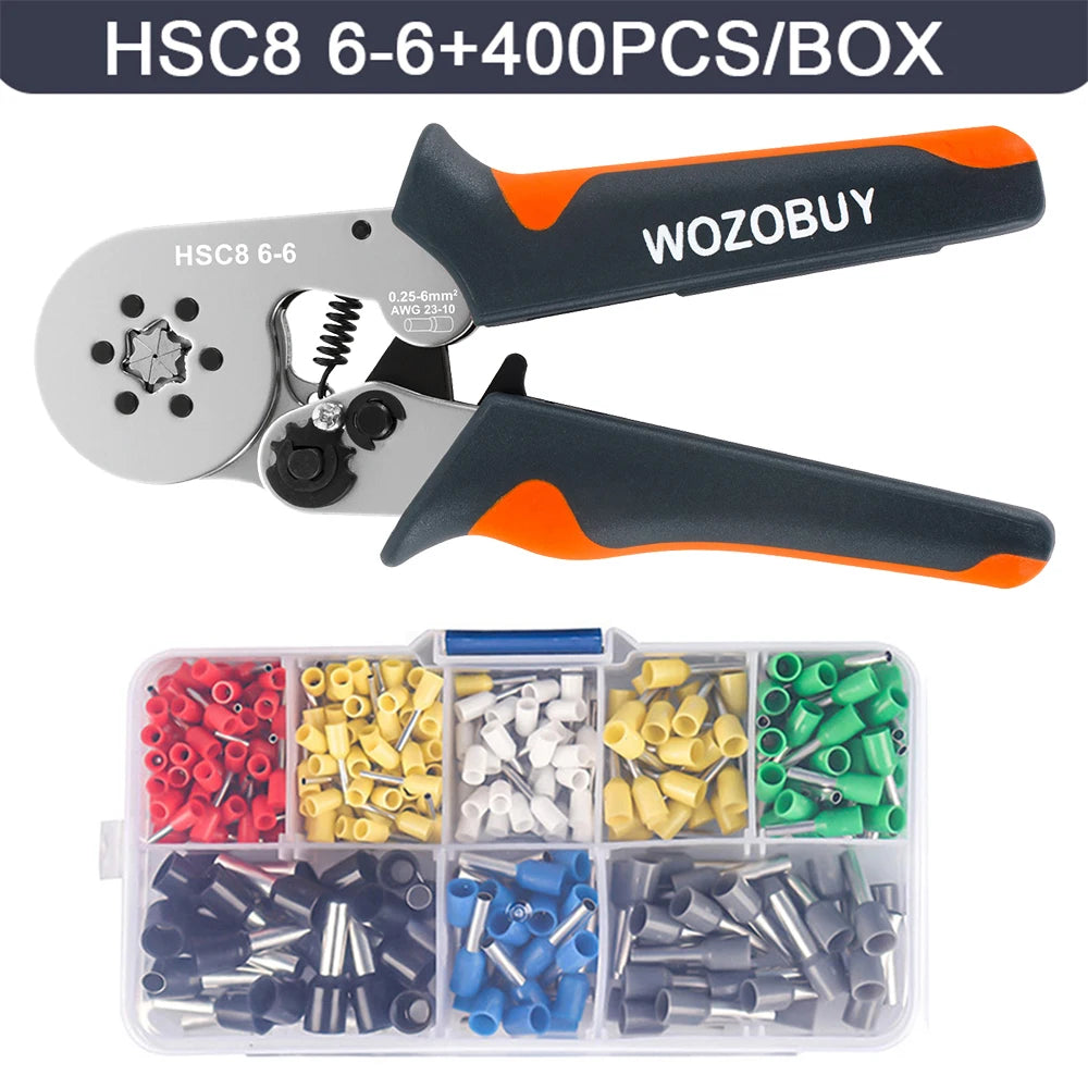 Ferrule Sleeves Terminal Crimping Tools Mini Electrical Pliers HSC8 6-4/6-6(0.25-10mm²/0.25-6mm²) Wire Connection Repair Clamp