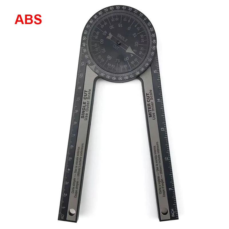 New 360° Horizontal Angle Gauge Protractor Woodworking Square Cutting Locator Angle Gauge Aluminum Alloy Plastic