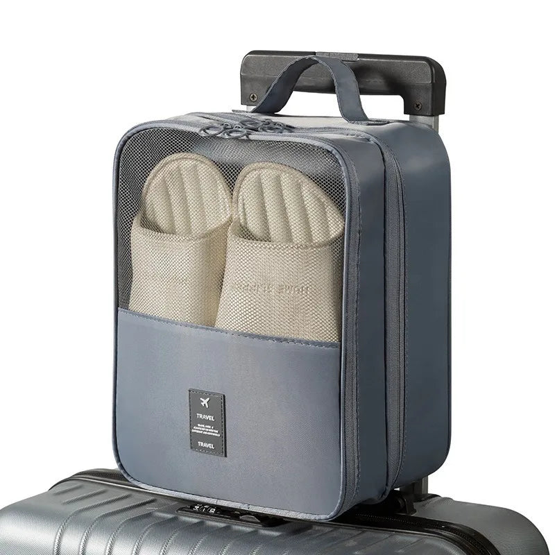Breathable mesh shoe storage waterproof bag underwear, toiletries large capacity travel luggage multi compartment organizing bag