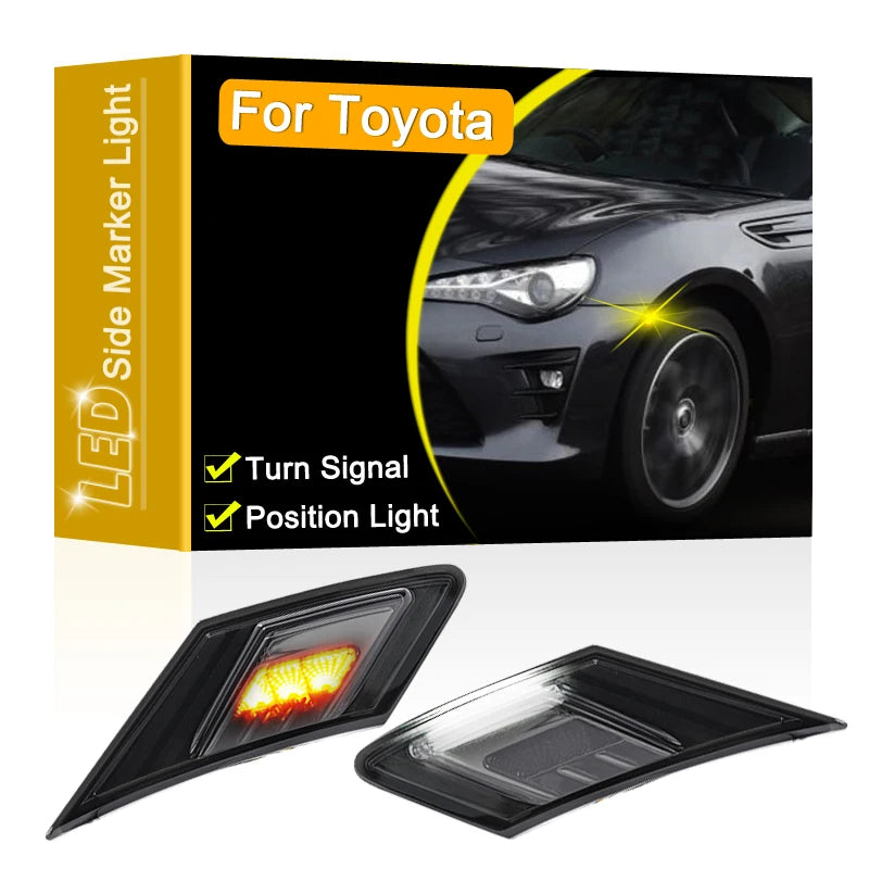Smoked Lens Waterproof LED Side Fender Marker Lamp Turn Signal Light For Toyota GT86 FT86 2013-UP Running/Position Lights