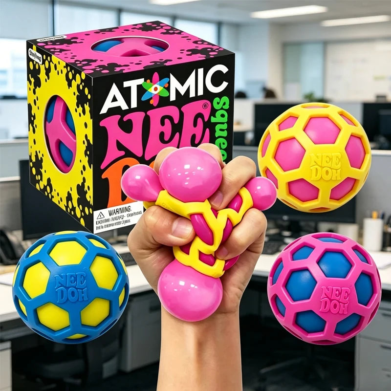 NeeDoh Squishy Schylling Atomic Stress Relief Ball Squishies/ Blind Box Party Gift Stress Relief Toy;. Sensory NeeDoh Fidget Toy