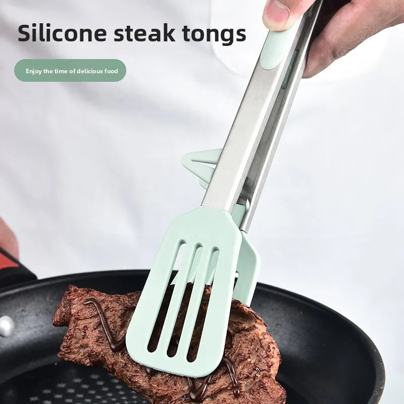 9" & 12" Silicone Food Tongs Set, Heat Resistant BBQ Clips for Steak Bread, Wholesale Available