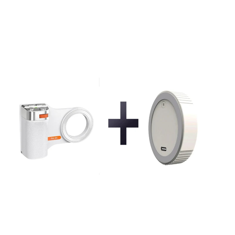 Magnetic Bluetooth Phone Camera Grip Zoom Shutter Button with Fill Light Remote Control Portable Phone Stabilizer Handle
