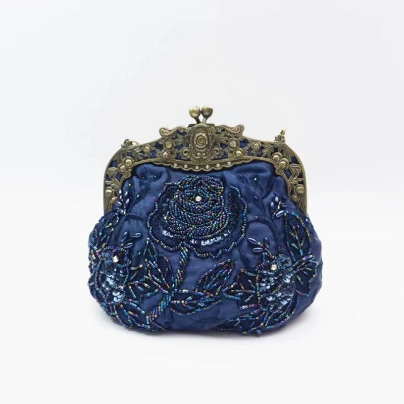 Retro handbag versatile dinner bag Hanfu Qipao bag Oblique cross bag Ethnic style women's bag Handmade dress bag
