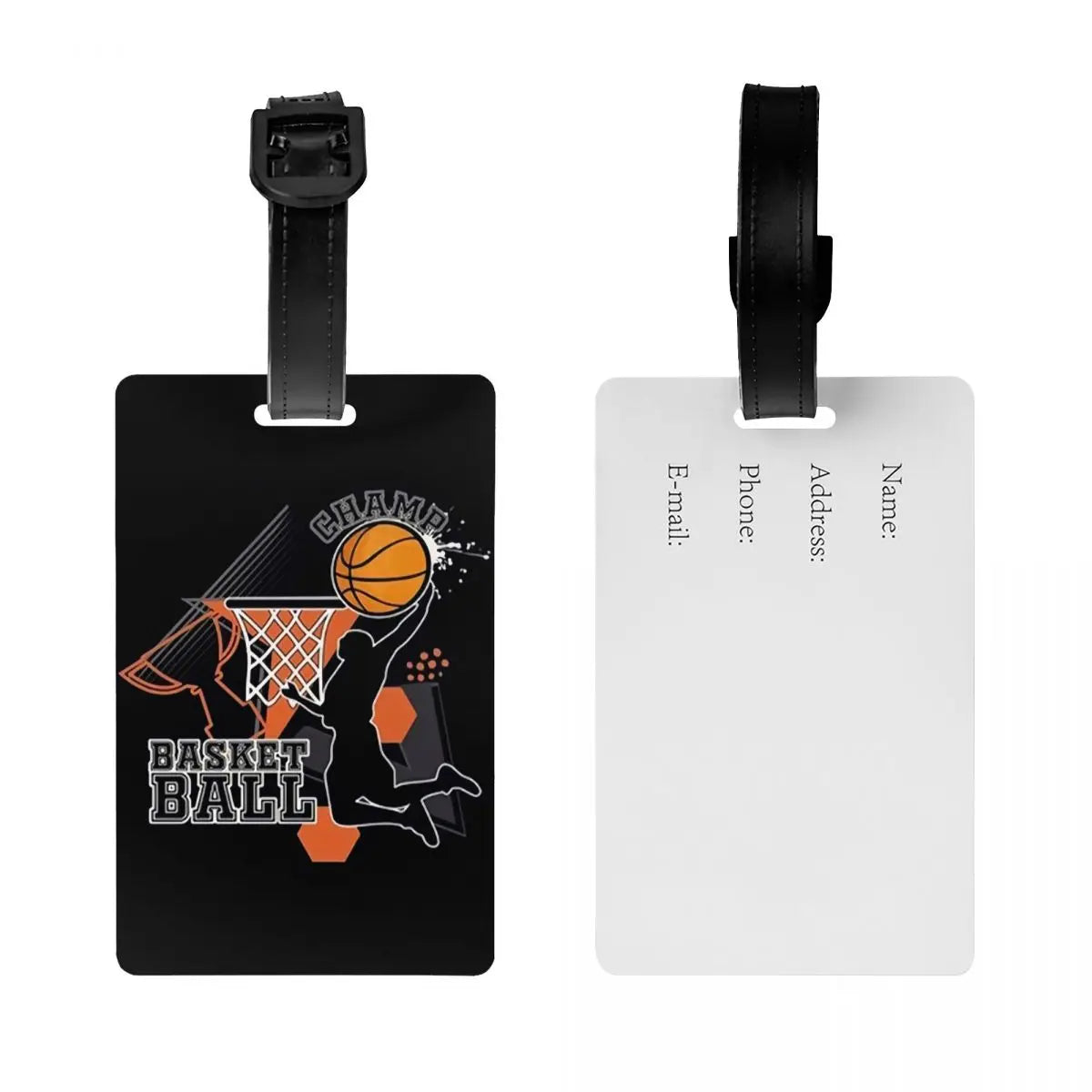 Custom Basketball Dots Round Luggage Tag Privacy Protection Physical culture Baggage Tags Travel Bag Labels Suitcase