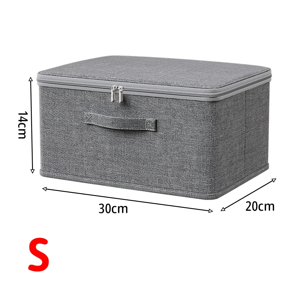 Foldable Storage Box with Lid & Zipper,Pants Jeans Storage Box,Large Capacity Drawer Organizer Box Clothes Organizer for Wardrob