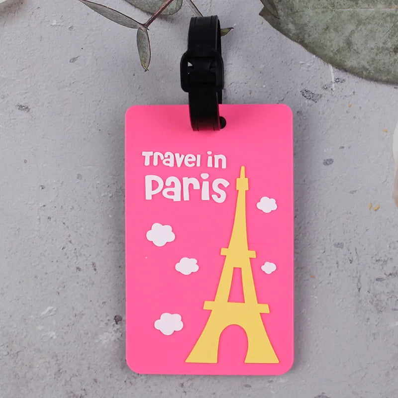 1pc Cartoon Animal PVC Luggage Tag Women Men Holiday Travel Accessories Suitcase Tags Name ID Address Lable Travel Luggage Tags