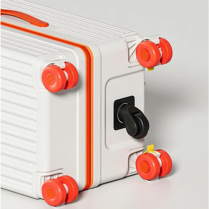 Business Color-Block Travel Suitcase with Front Opening 20-28 inch Wide Handle Luggage Explosion-Proof Zipper Trolley Case