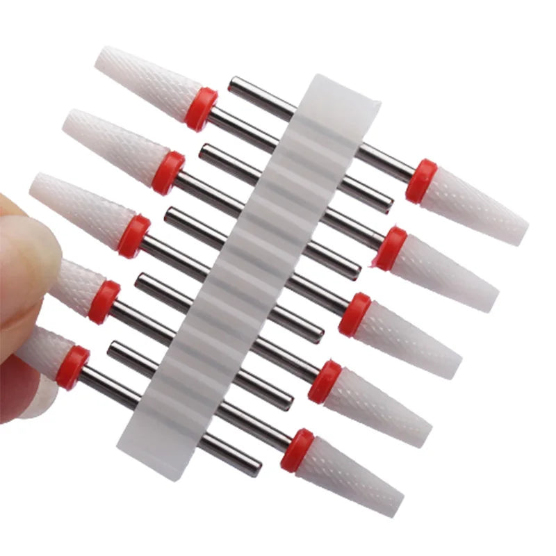 10pc Carbide Manicure Cutters Set Nail Drill Bits Gel Polish Remover Cutter Ceramic Strawberries for Nails Electric Files Tools