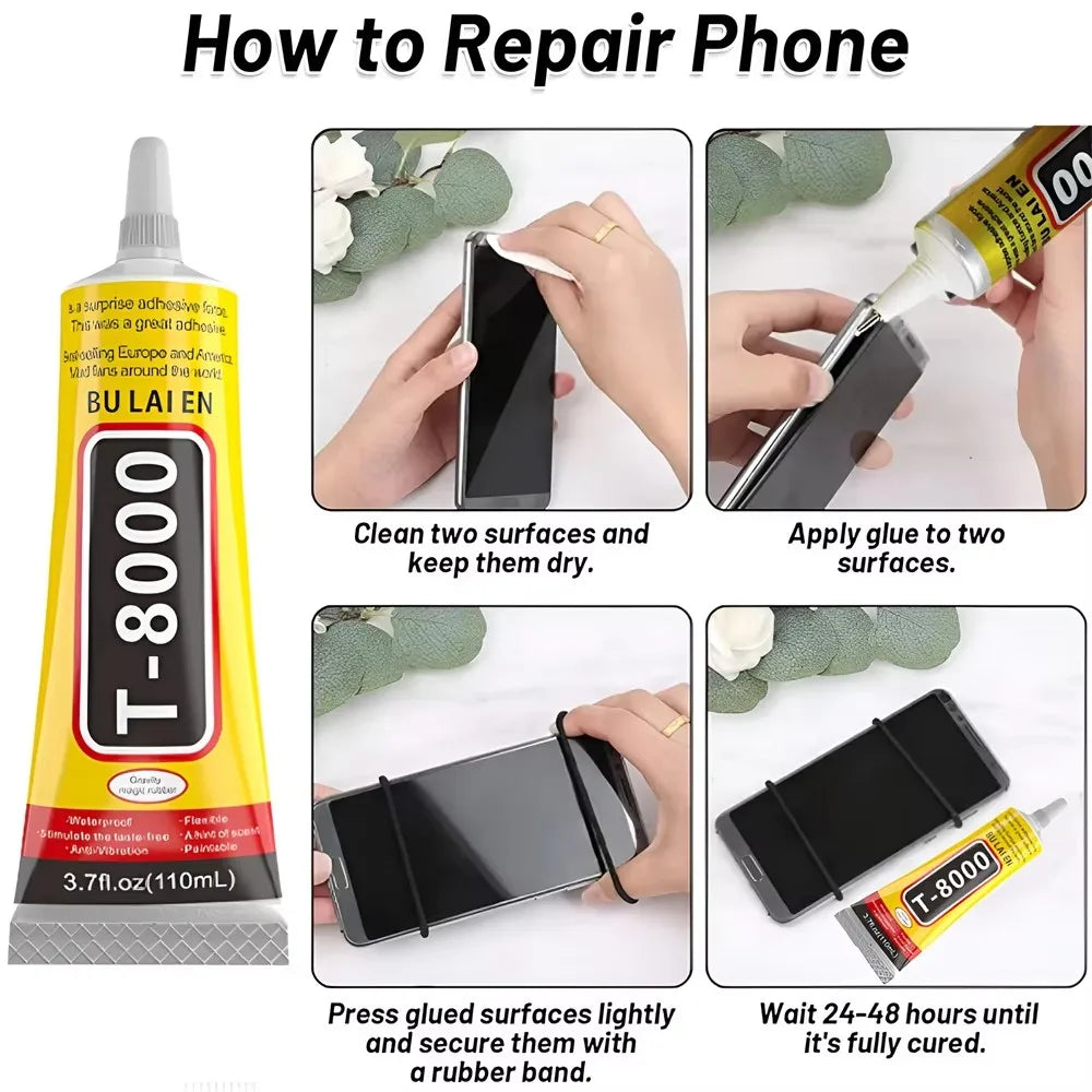 T8000 Precision Glue Jewelry Rhinestone Shoe Phone Repair DIY T7000 Adhesive Crystal Clothes Textiles Logo Patches Leather Bond