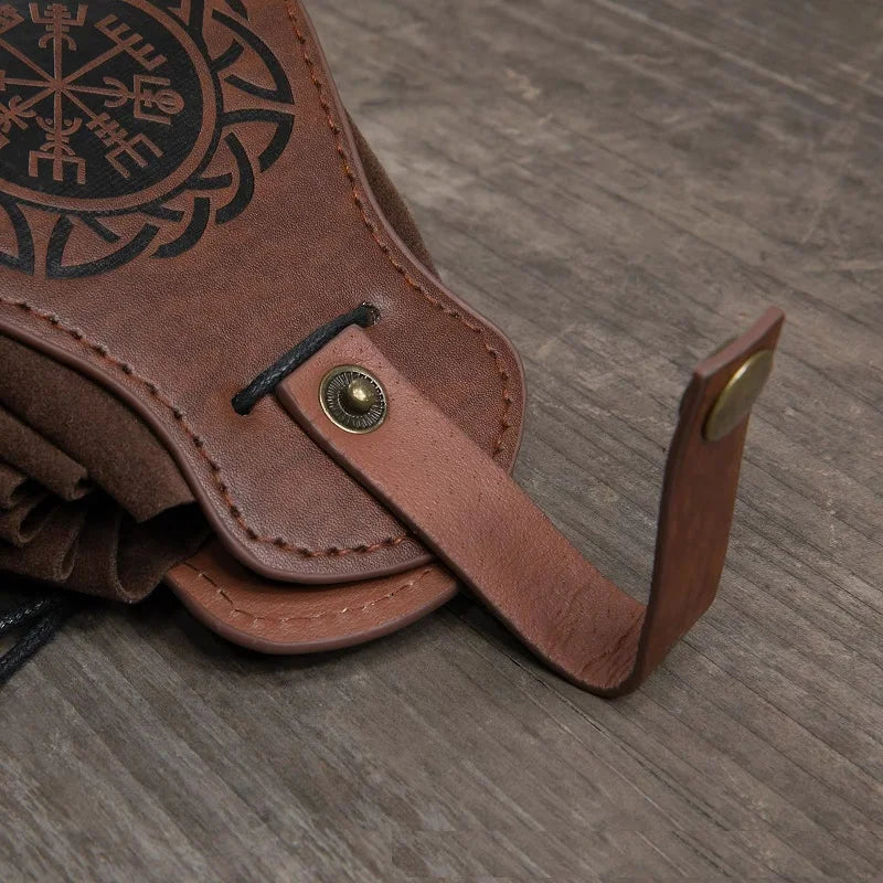 Genuine Leather DND Dice Bag Tray - Cute Drawstring Pouch RPG D&D Roleplaying Coin Purse Gift Ideas STZ04