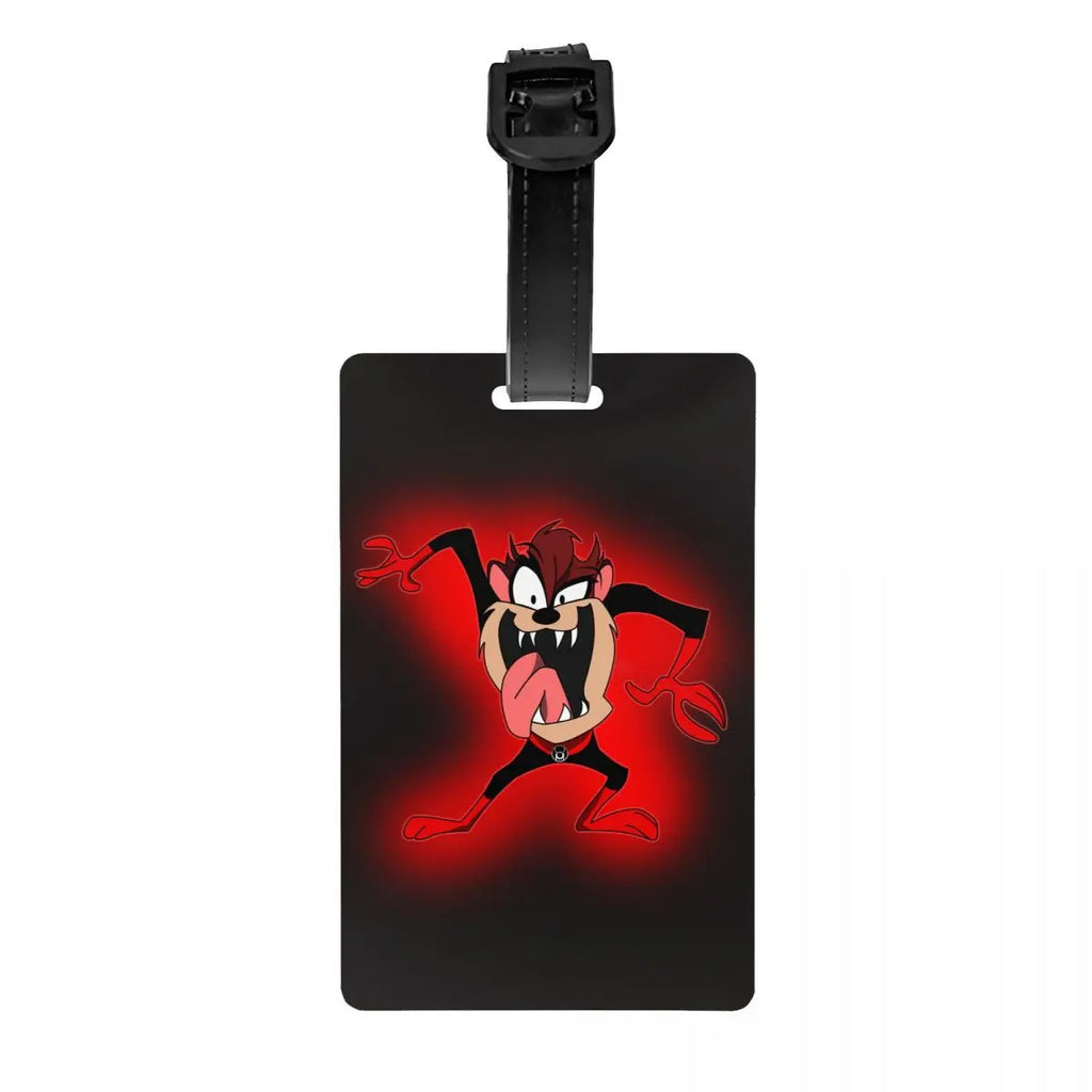 Custom Cartoon Anime Taz Tasmanians Devils Luggage Tag Travel Bag Suitcase Privacy Cover ID Label
