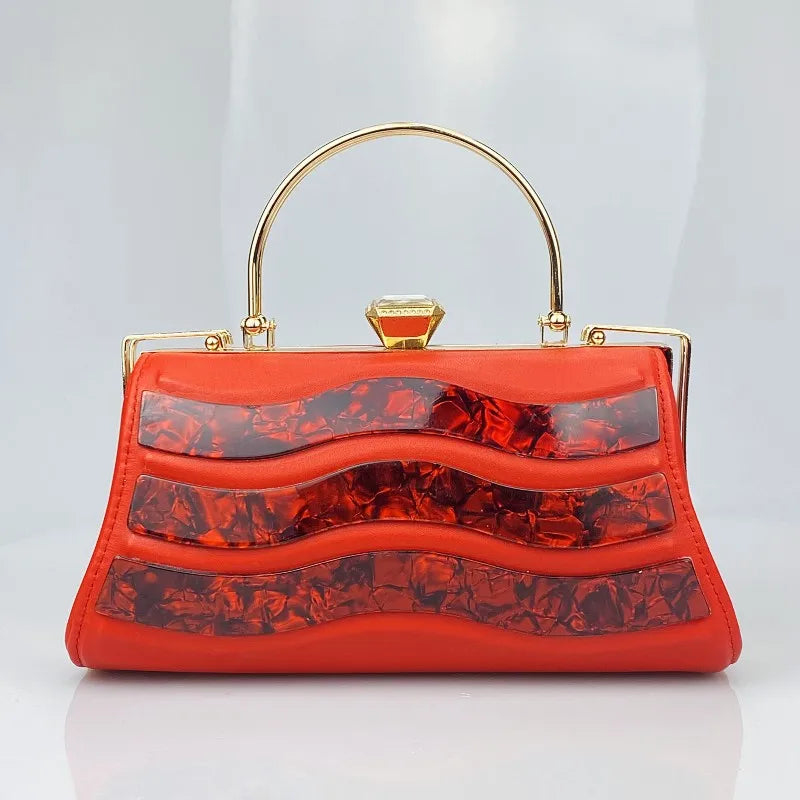 Designer Wallet Fashion Acrylic Evening Bag Women's Multi color Patch Handbag Geometry Celebrity Dress Evening Party Handbag
