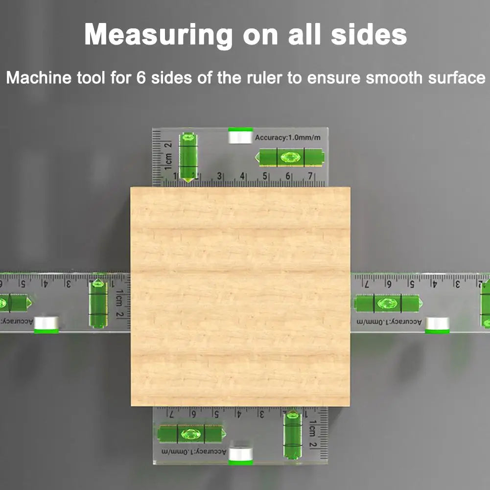 Acrylic Mini Level Ruler Strong Magnetic High-precision Shatterproof Mini Bubble Level  for Picture Hanging & Layout Tool