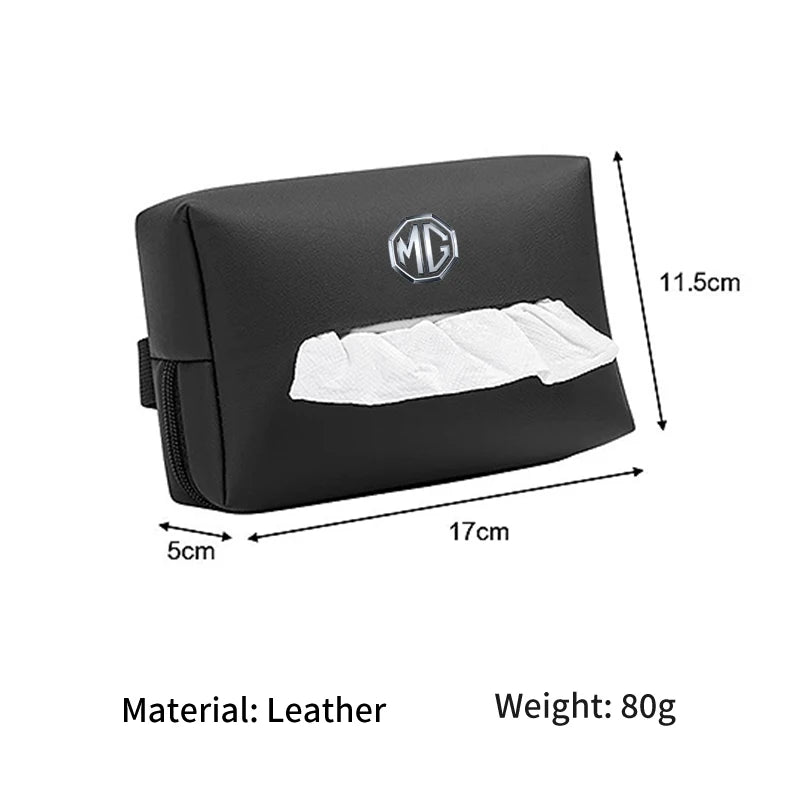Car Seatback Tissue Box Leather Armrest Paper Case Tower Storage Bag For Morris Garages MG 3 5 6 7 HS ZS GS Hector TF GT ZR RX5