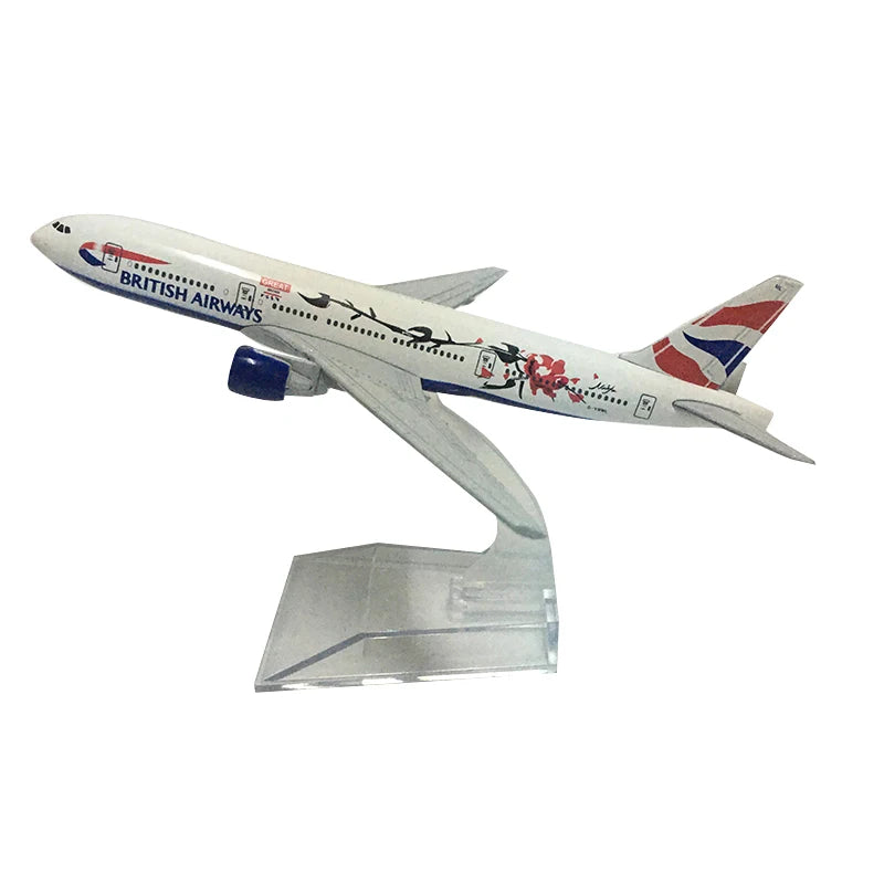 JASON TUTU 16cm BRITISH AIRWAYS Plum flower Boeing b777 Plane Model Airplane Diecast Metal 1:400 Aircraft Model Drop shipping