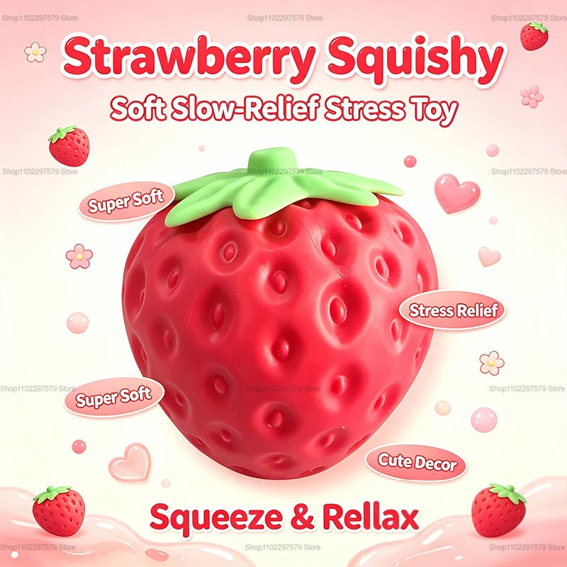 2026 New Super Jumbo Strawberry Squishi Cream Scented Squishy Slow Rising Antistress Toy Kids Grownups Squeeze Squishy Toys Gift