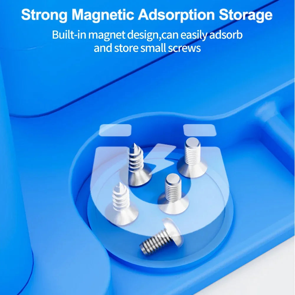 RL-001K Magnetic Repair Tool Box, Portable Detachable Storage Case for Screwdrivers, Tweezers, Electronics DIY Accessories
