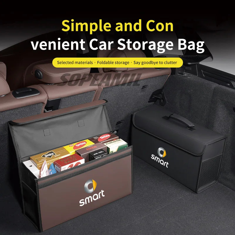 Car Trunk Organizing And Storage Box For Smart Fortwo 451 450 452 453 EQ Forfour Roadster Forjeremy Auto interior Accessories