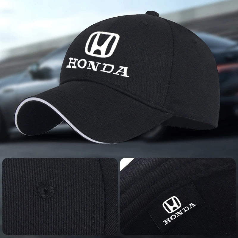Car Logo Adjustable Baseball Hat Outdoor Duck Tongue Cap For Honda Accord Civic FIT Insight CRV Jazz HRV CRZ CRX City Vezel