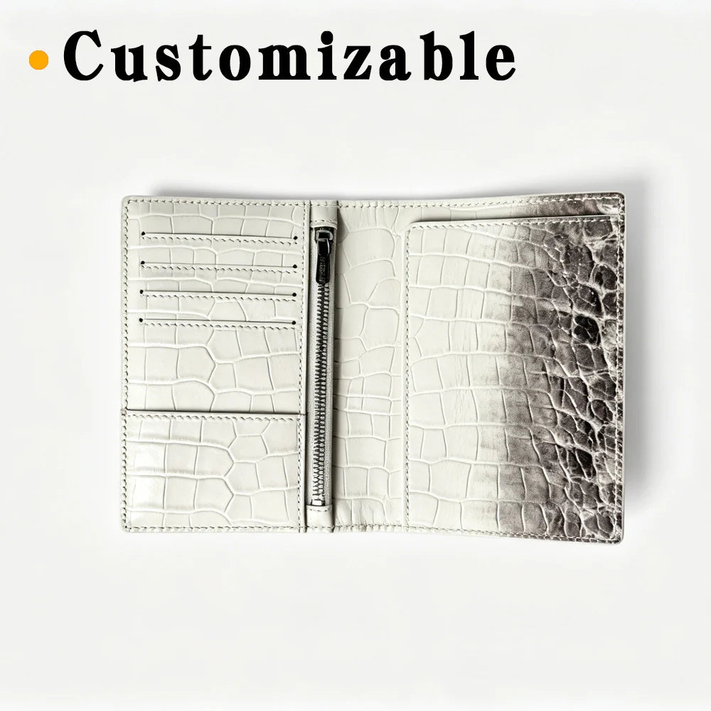 Genuine For Crocodile Embossed Leather Passport Holder Travel Wallet RFID Blocking Himalayan Style Luxury New Passport Holder