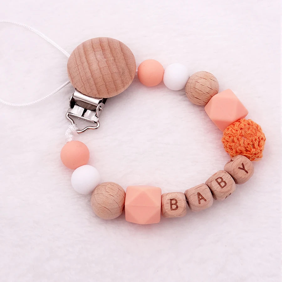 New Baby Pacifier Clips Personalized Name Teethers Toys Dummy Nipples Holder Clip Chain Babies Accessories Newborn Gifts Custom