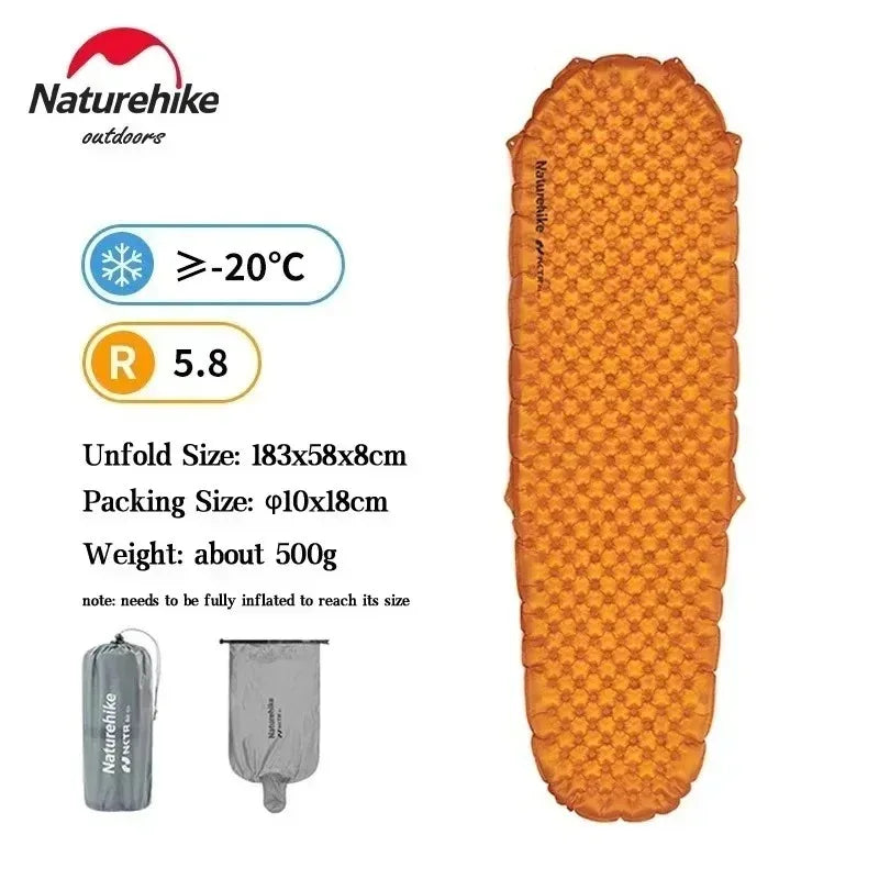 Naturehike Camping Mat 3.5/4.6/5.8/8.8 High R Value Ultralight Warm Inflatable Mattress Outdoor Portable Folding Inflatable Mats
